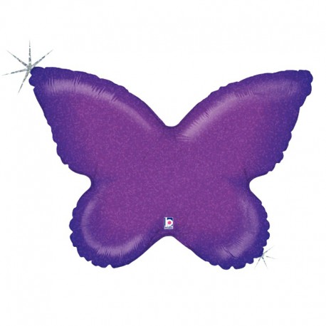 Holographic Purple Butterfly Foil Balloon