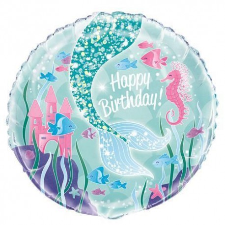 Happy Birthday Mermaid Foil Balloon