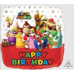 Super Mario Foil Happy Birthday Balloon