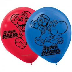 Super Mario 6pk Latex balloons
