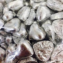 Silver Chocolate Hearts- 1kg