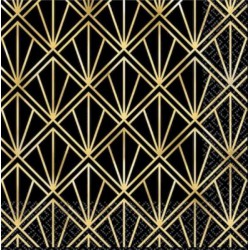 Black and Gold Foil Stamped Lunch Napkins