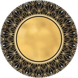 Black and Gold Metallic  27cm Paper Plates- 8pk