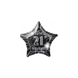 Happy 21st Birthday 45cm Black Foil